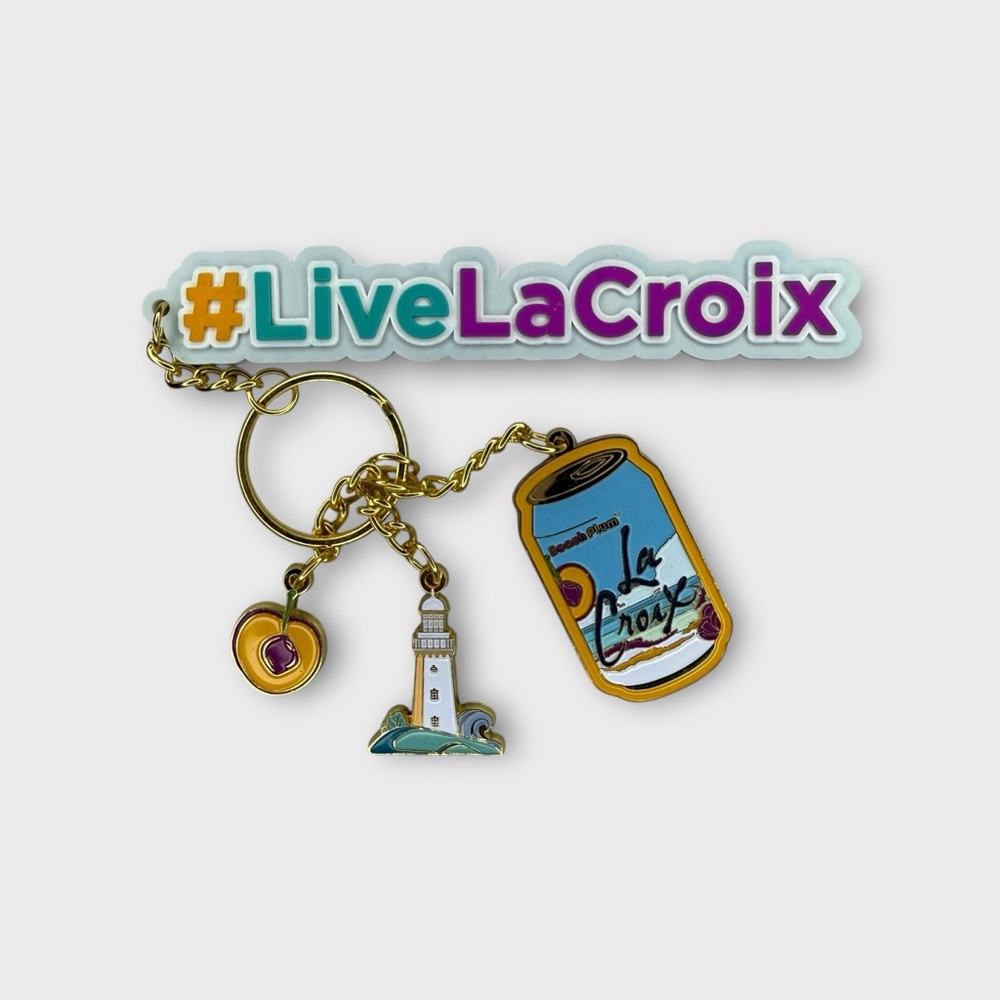 La Croix Beach Plum Charm Keychain